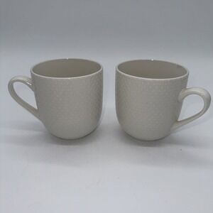 Modern Gourmet‎ Foods Bone China Set of 2 Embossed Coffee Mugs Textured